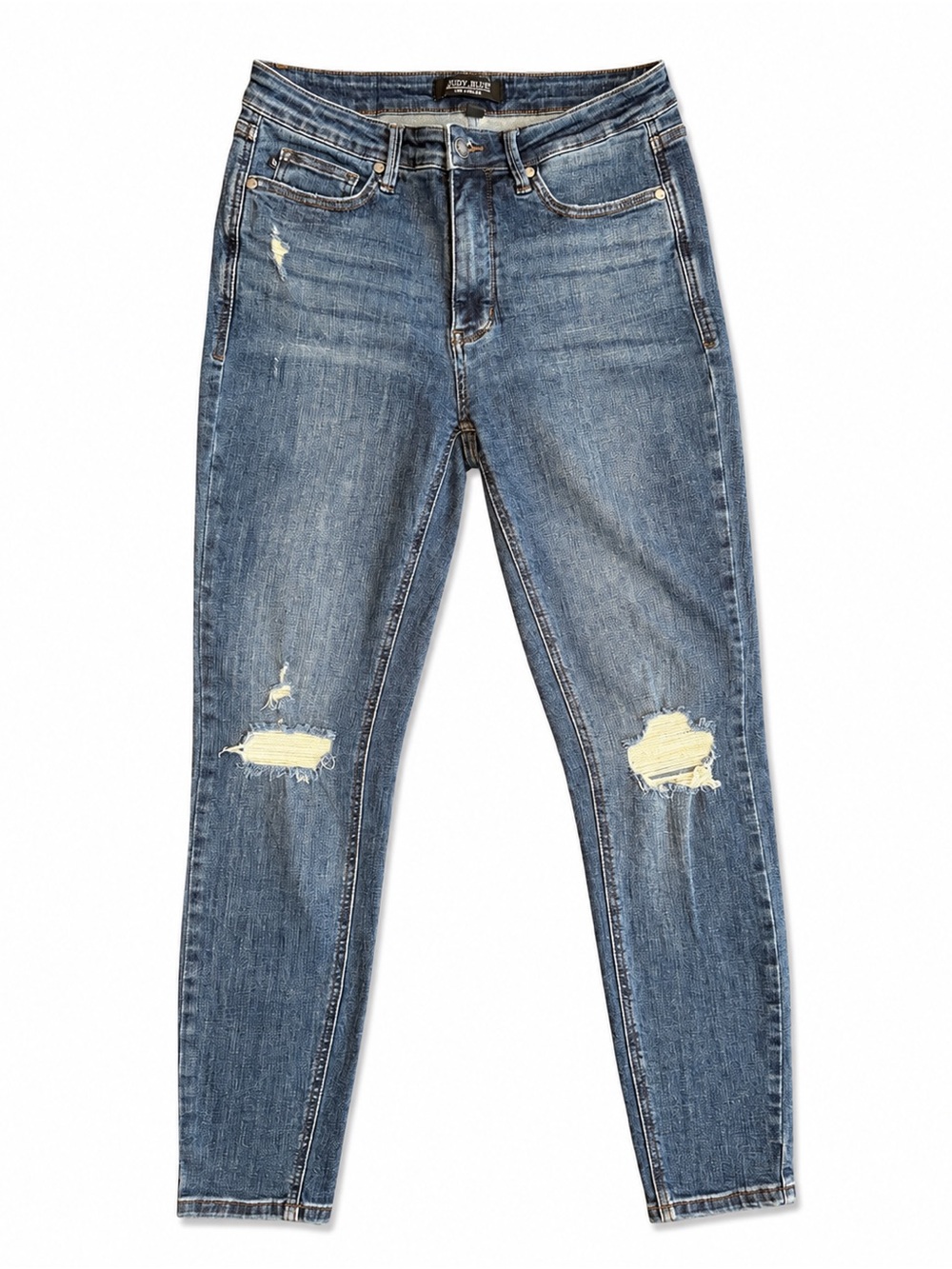 Judy Blue Distressed Skinny Jeans Women’s Size 9/29 Medium Wash Stretch Denim